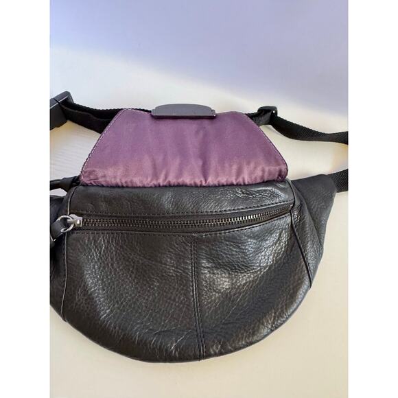 Kooba Panama Leather Belt Bag Black Croc Embossed Waist Crossbody - Picture 5 of 11